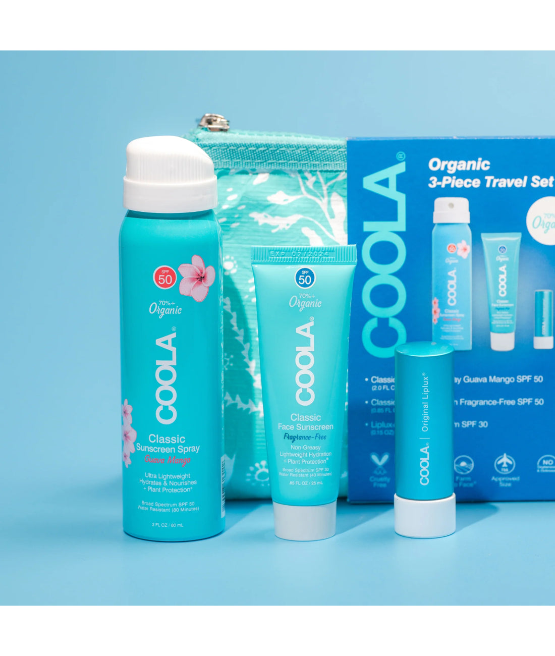 Coola 3 Piece Organic Suncare Travel Set