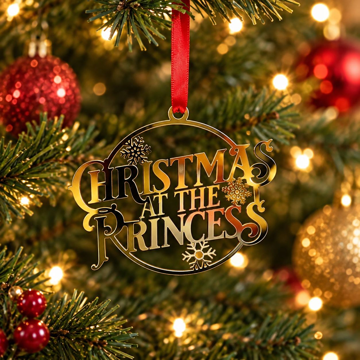 Christmas at the Princess Metal Logo Ornament