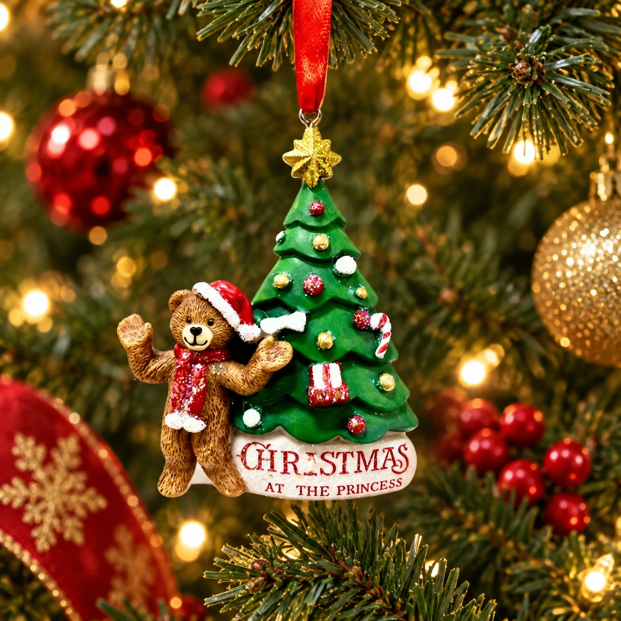 Christmas at the Princess Cocoa w/Christmas Tree Ornament
