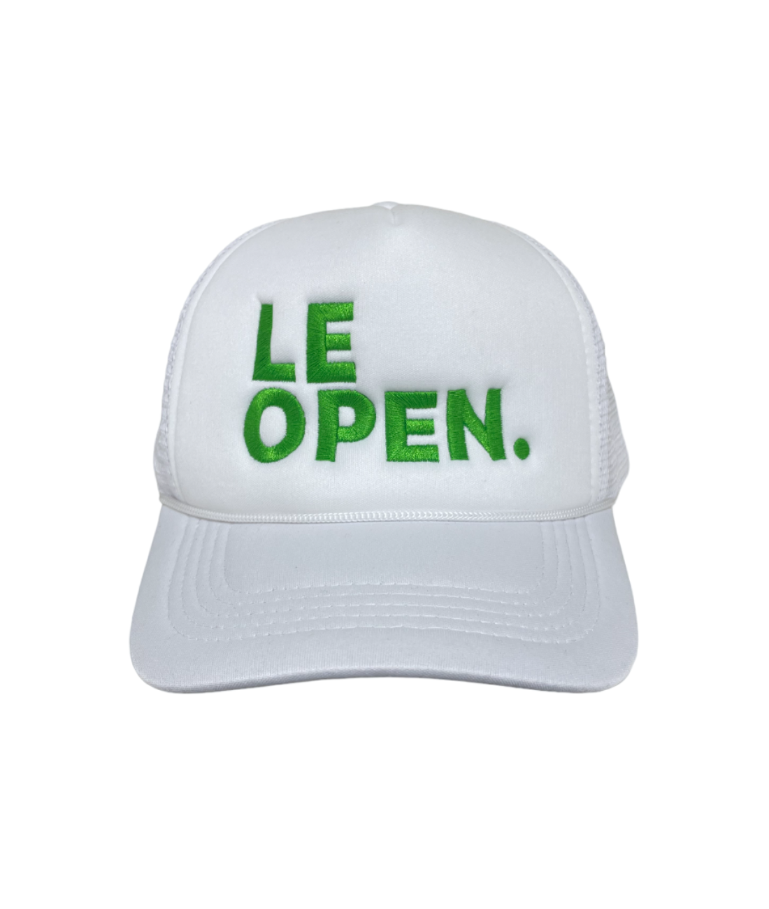 White + Green Le Open Trucker Hat