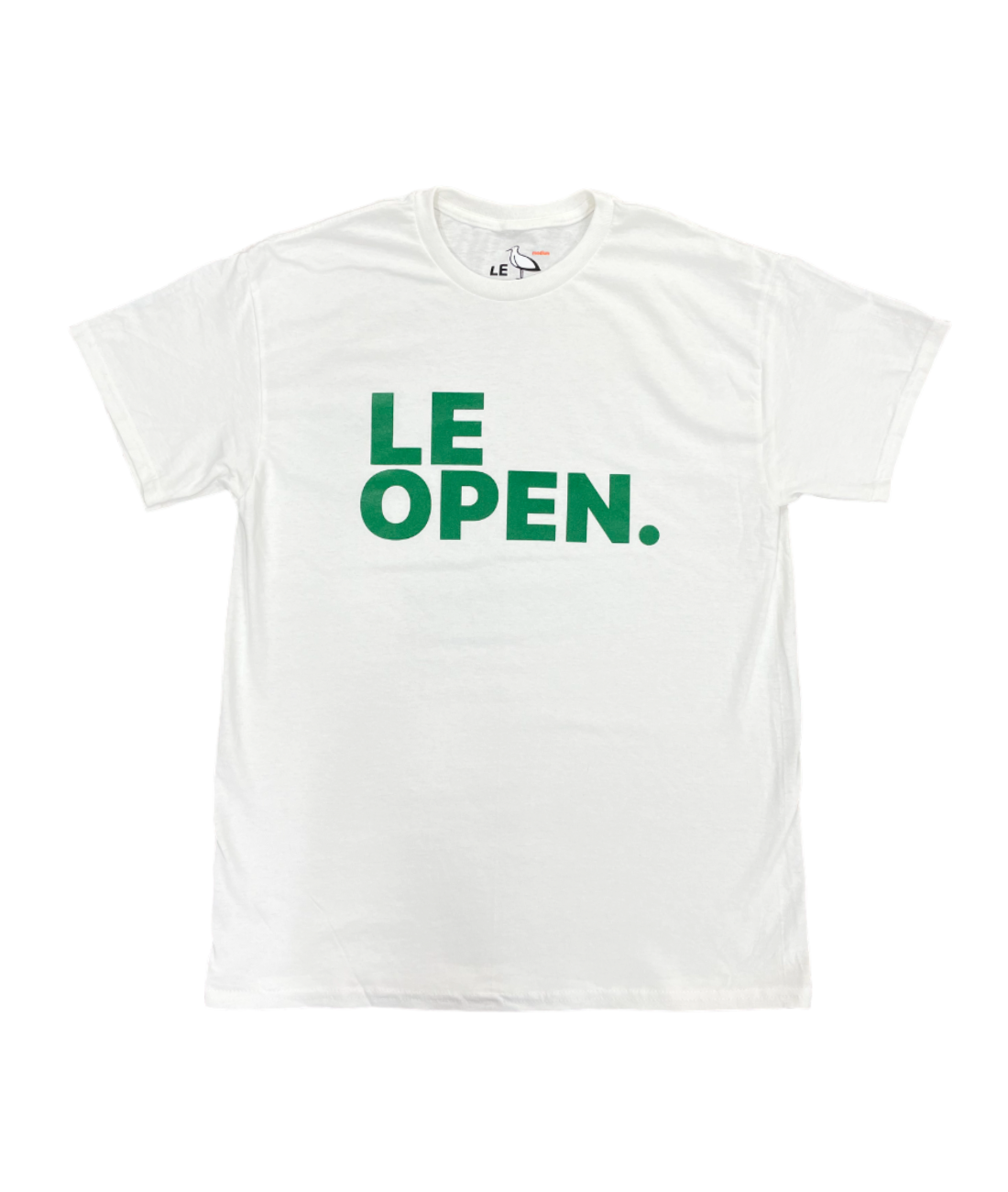 White + Green Le Open T-Shirt