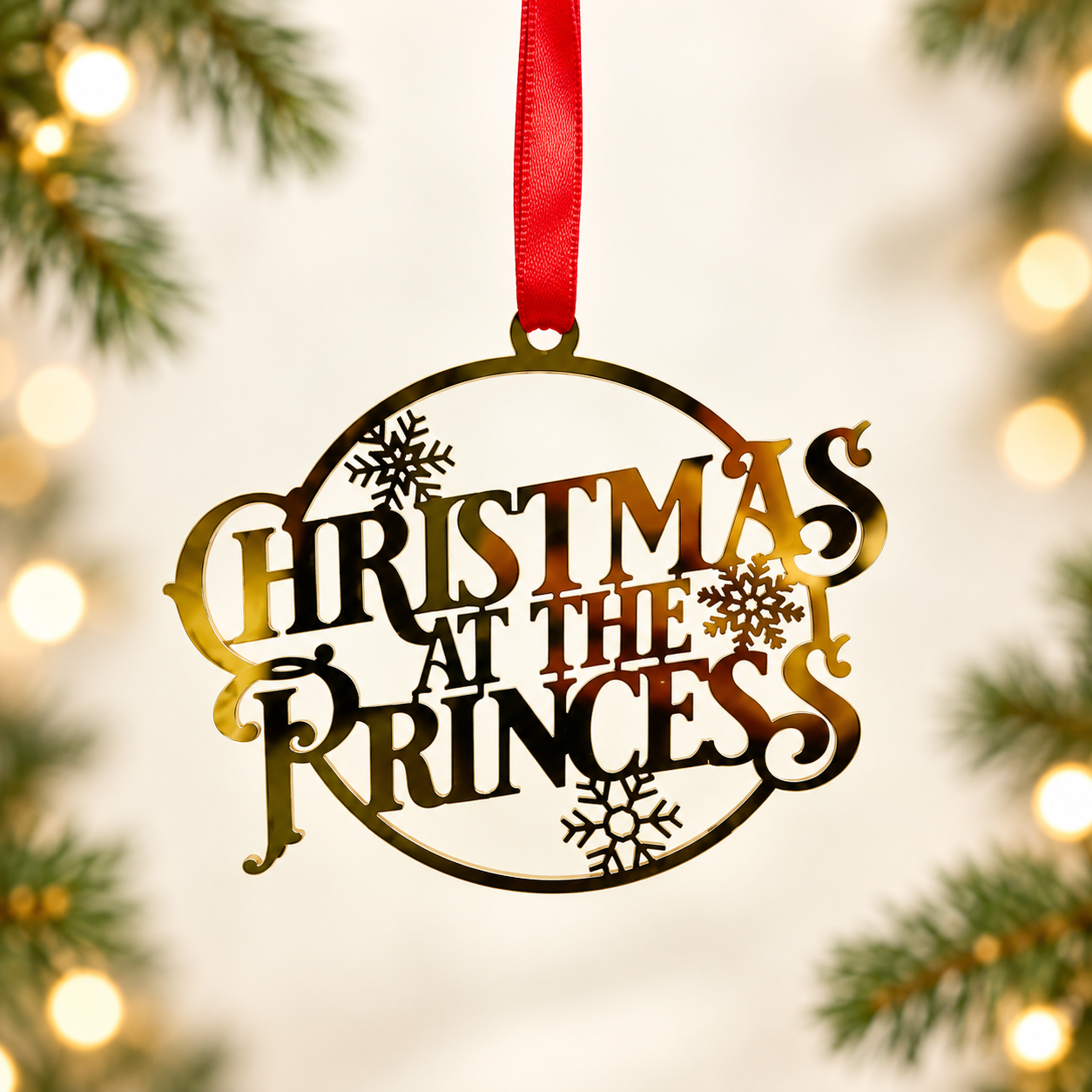 Christmas at the Princess Metal Logo Ornament