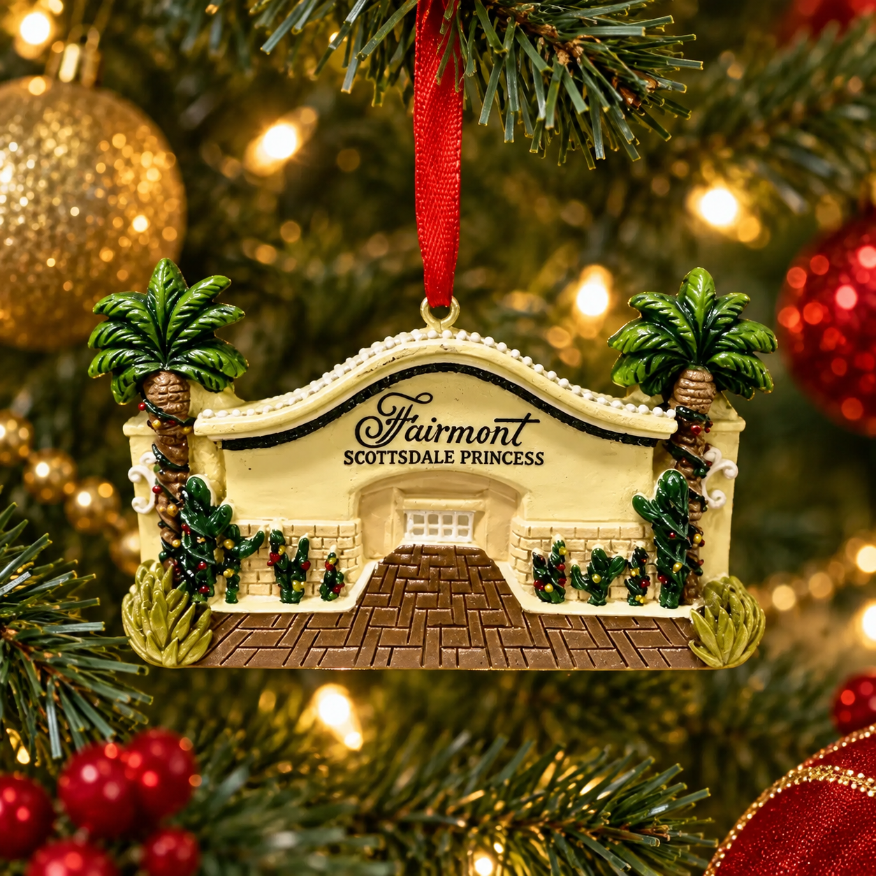 Christmas at the Princess Hotel Front Drive Ornament