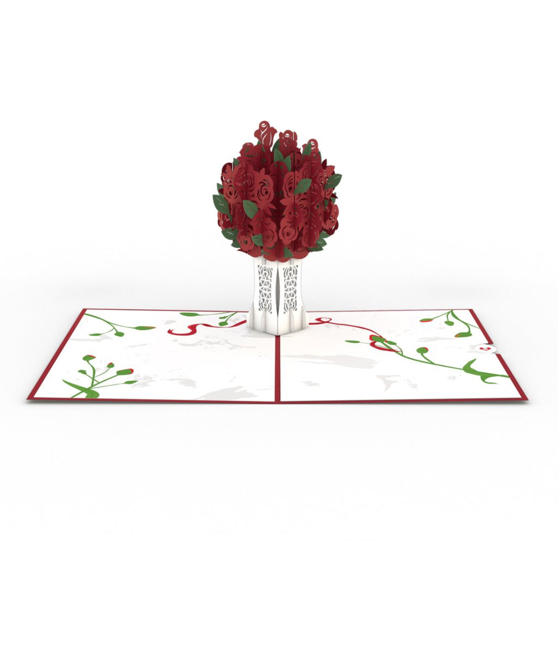 Red Rose Arrangement 3D Card